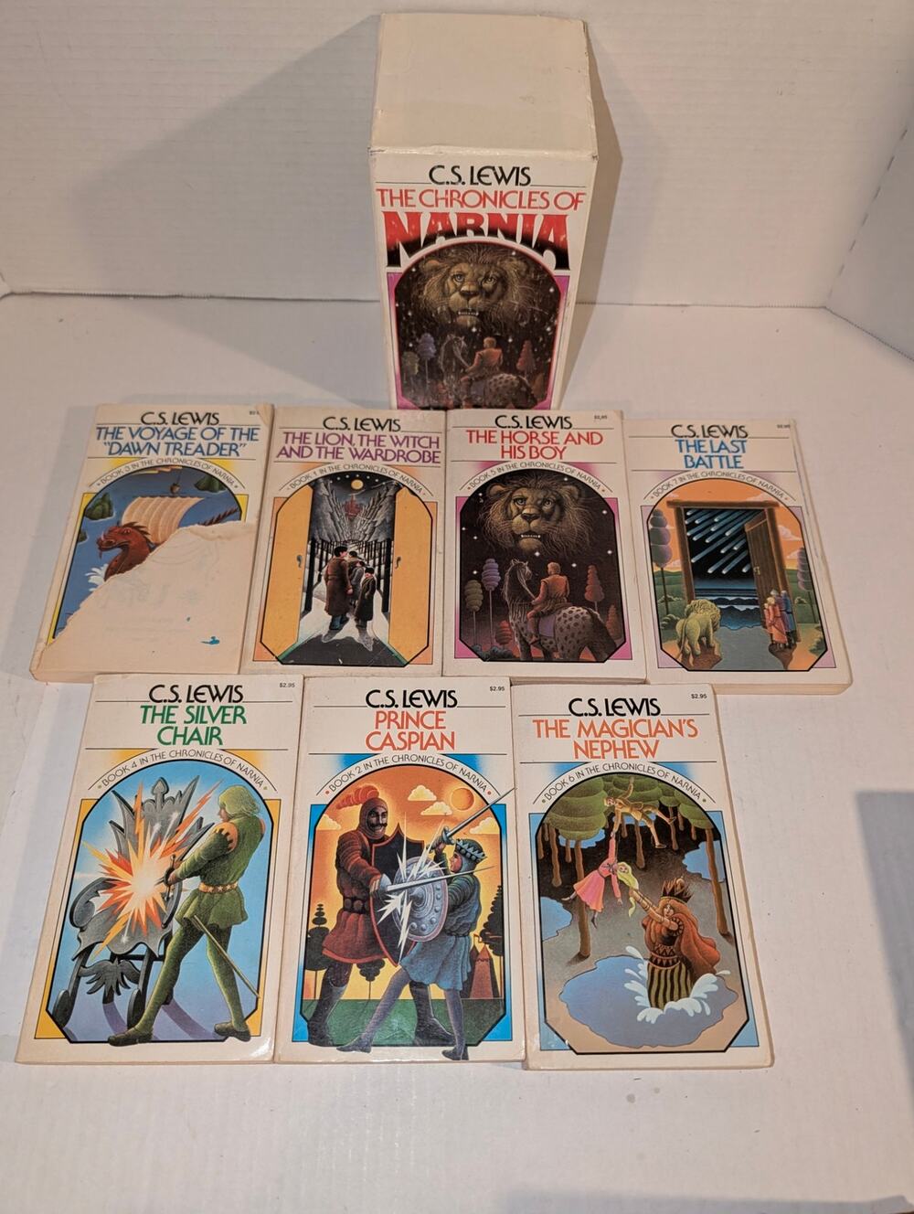 The Chronicles Of Narnia Box Set Books 1970 First Collier Edition C.S. Lewis VTG
